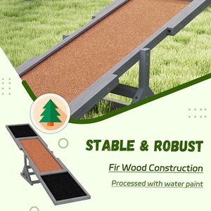 Altalena per Cani in Legno Resistente alle Intemperie, 210 cm L x 40 cm L x 35 cm H, Grigia, per Addestramento ed Esercizio - Product Image 3
