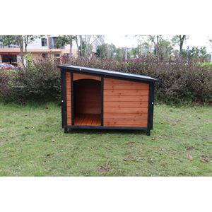 Cuccia per Cani di Taglia Grande in Legno Impermeabile da 46 Pollici, Colori Oro Rosso Nero, per Interni ed Esterni, con Piedini Rialzati per l'Inverno - Product Image 5