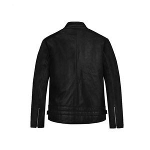 Professional Manufacture Men's <b>Winter</b> <b>Leather</b> <b>Jackets</b> with Stand Collar and Front Logo Multi Pockets Design High Quality - Product Image 2