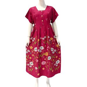 Meilleures ventes! Robe décontractée grande taille pour femme, manches courtes et col carré par Chrysanta - Product Image 4
