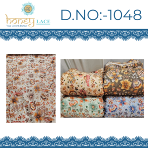 Tissu crêpe naturel HONEY LACE de haute qualité, non tissé, tricoté chaîne, poids moyen, polyester/nylon/métallique, avec motifs floraux/perles, pour mariage - Product Image 2