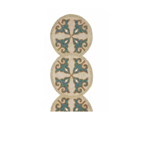 Chemin de table et assiette de présentation de haute qualité, modernes, brodés de perles de rocaille et de perles de verre, motifs canne à sucre, pour table à manger et salon - Product Image 2