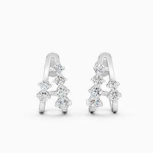 Boucles d'oreilles Bold avec diamant de laboratoire de 0,79 ct, éclat angulaire, en or jaune, blanc et rose 9 carats - Product Image 2