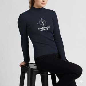 Ropa Profesional Transpirable para Mujer de Talla Grande, Sudadera con Hombros Caídos y Cuello Redondo, Blusas y Tops para Dama - Product Image 3