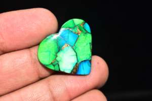 Premium Grade <b>Peacock</b> Dahlia Turquoise Cabochon <b>Peacock</b> Dahlia Mohave Turquoise - Product Image 4