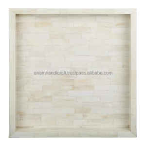 Plateau d'incrustation d'os en bois naturel fabriqué à la main assiette de service personnalisée de haute qualité pour les restaurants à la maison hôtels directement-classique - Product Image 1