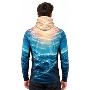 Camisa de Pesca con Capucha, Protección Solar UPF 50, Sublimada, Tallas Grandes, Transpirable, Anti-UV, Secado Rápido, Mangas Largas, Unisex, Personalizable, 180g - Product Image 3