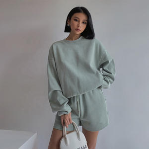 Ensemble deux pièces surdimensionné pour femme, été, avec t-shirt ample et short en coton doux, confortable pour un usage décontracté - Product Image 2