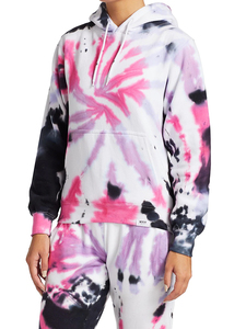 Solid Trader Chic Modern Vibe Premium Breathable Fabric Beautiful Pastel Swirl Printed Pullover Women <b>Tie</b> <b>Dye</b> <b>Hoodie</b> - Product Image 4