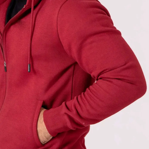 Sweat à capuche zippé personnalisé pour homme, style streetwear, fermeture éclair bidirectionnelle, vente en gros OEM pour les marques streetwear américaines - Product Image 6