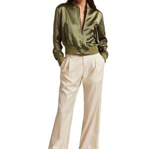 Blouson bombardier d'hiver à la mode personnalisé au prix de gros pour femmes à manches longues, fermeture éclair, respirant, tenue décontracté respirant - Product Image 3