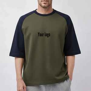 OEM/ODM Oversized Men's T-Shirts Custom Embroidered Logo O-<b>Neck</b> Short Sleeve 100% Cotton Hip Hop Anti-Wrinkle Breathable - Product Image 1