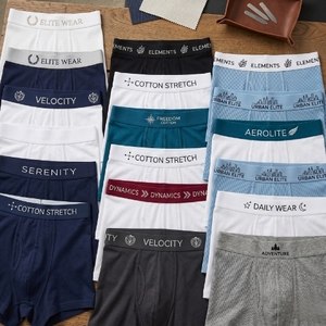 Calzoncillos bóxer de algodón de cintura elástica de calidad de exportación, paquete de 3 piezas, stock de Bangladesh, prendas listas para usar, excedentes de marca para hombre. - Product Image 1