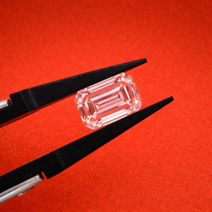 Diamante rosa de corte esmeralda cultivado en laboratorio de 1.0 CT, suelto, VS1-VS2, corte excelente, certificado por IGI, diamante de alta calidad para joyería. - Product Image 1