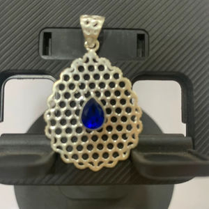 Collier Pendentif Femme Qualité AAA en Argent Allemand avec Pierre Bleue Naturelle – Tendance et Polyvalent pour Clavicule – Prix Exceptionnel - Product Image 1