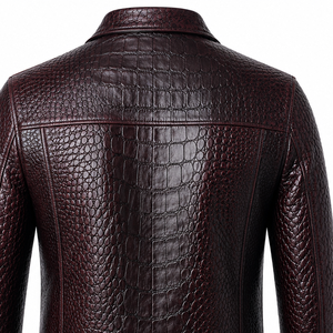 <b>Men's</b> Premium <b>Leather</b> Trucker <b>Jacket</b> Vintage Western Style Genuine Full Grain <b>Leather</b> Modern Luxury Outerwear Fashion - Product Image 3