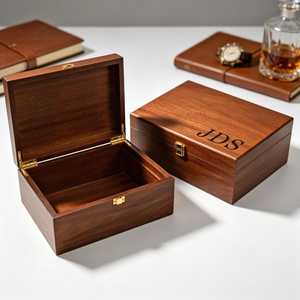 Boîte à bijoux vintage en bois, étui de rangement rectangulaire avec couvercle à charnière et serrure, idéal pour les artisanat, les cadeaux de mariage, les fêtes nuptiales et comme organisateur de bureau - Product Image 4