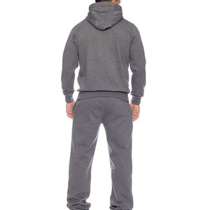 Ensemble de survêtement respirant en molleton de coton pour homme avec fermeture éclair, coupe moderne et ajustée, personnalisable - Product Image 2