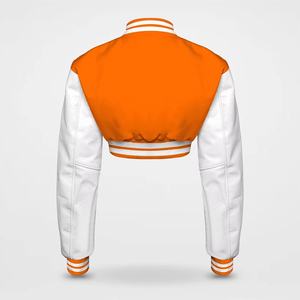 <b>Women</b> Cropped Varsity Jacket Custom Private Label Quilted Lined Baseball <b>Coat</b> - Product Image 2