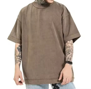 Men's <b>Acid</b> Washed Distressed T-Shirt Soft Cotton Shirt Loose Casual Short Sleeve Tops Tees Blank Tee Shirts Breathable OEM - Product Image 2