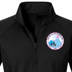 Jack and Jill Women Quarter Zip Pullover <b>Black</b> <b>Long</b> Sleeve Stand Collar Lightweight Performance Casual Sportswear <b>Top</b> - Product Image 3