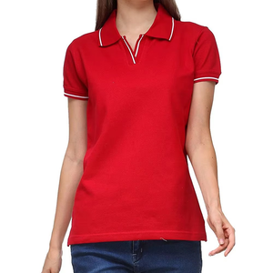 Chemises polo pour femmes, couleur unie, manches courtes, séchage rapide, rouge, en vente, meilleur prix, bonne qualité, chemises polo tendance pour femmes - Product Image 1