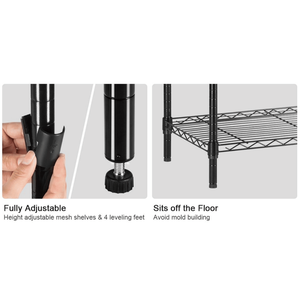 Adjustable 3-Tier Leveling Feet 350 Pound Capacity Per <b>Shelf</b> <b>Black</b> Garage <b>Shelves</b> - Product Image 4