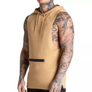 Débardeurs à capuche pour hommes, sport, musculation, stringer, sans manches, respirants, en coton, pour la gym - Product Image 3