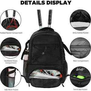 Mochila Deportiva para Baloncesto con Logotipo Personalizado, Bolsa para Raqueta de Bádminton, Impermeable, con Compartimento para Zapatos, para Hombre - Product Image 5