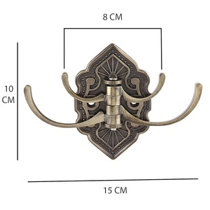 Gancho Doble de Latón con Acabado Vintage Contemporáneo, Resistente, Ecológico, Removible, Solución de Almacenamiento en Pared para Herramientas - Product Image 4