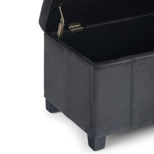 Dover Distressed Black Storage <b>Ottoman</b> Bench Elegant <b>Stools</b> & <b>Ottomans</b> - Product Image 5