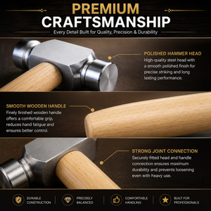 Precision Metal Forming <b>Tool</b> Jewelers Ball Pein Hammer Durable Texturing and Riveting Hand <b>Tool</b> for Artisan Jewelry Making - Product Image 4