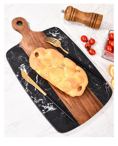 Planche à découper en marbre et bois d'acacia pour la maison, idéale pour les steaks, les fromages et les fruits - Product Image 6