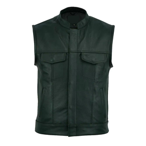 Chaleco de Cuero Casual Profesional de Diseño Personalizado, Transpirable, Resistente al Viento, Anti-UV, Ecológico, de Cuero Vacuno para Hombre, Invierno - Product Image 4