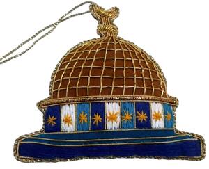 Ornement suspendu artisanal en forme de dôme de mosquée Zari – Décoration islamique pour le Ramadan et l'Aïd - Product Image 3