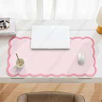 Grand tapis de bureau esthétique et mignon en cuir PU pour ordinateur portable, souris et clavier, tapis d'écriture pour coiffeuse/lieu de travail/maison