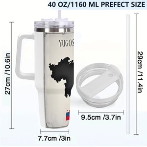 Gobelet isotherme en acier inoxydable 40oz avec design carte de la Yougoslavie pour les voyages et l'extérieur - Product Image 4