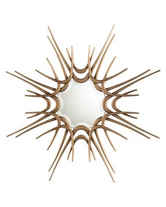 Miroir mural en aluminium doré en forme d'étoile moderne, style classique, miroir créatif de luxe pour la décoration intérieure, design de cadre de miroir mural - Product Image 1