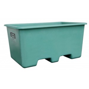 Contenitore rettangolare in GFK da 200 l alto e accessibile da sotto verde - Product Image 1