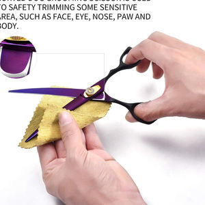 Tijeras Profesionales Curvas de Acero Inoxidable Alemán para Peluquería Canina 2026 con Tornillo Ajustable y Apoyo Fijo para Dedos para Corte de Pelo - Product Image 6