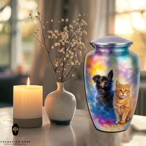 Multi-Pet Aluminum Urn for Dog & <b>Cat</b> Ashes <b>Memorial</b> Cremation 220 Cubic Inch Capacity Eco-Friendly & Durable - Product Image 3