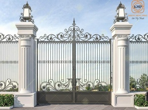 Puerta Doble de Jardín de Acero Inoxidable Estilo Victoriano Europeo KHP, Fabricada en Vietnam, Resistente al Óxido, con Recubrimiento en Polvo, Fácil de Montar - Product Image 4