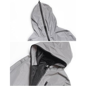 Veste coupe-vent unisexe réfléchissante imperméable à séchage rapide avec capuche, légère, pour la course et le sport, avec poches, style streetwear, faible MOQ - Product Image 6