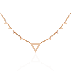 AMBER JEWELS T-2066 Collar con Colgante de Moissanita Triangular Geométrico, Plata 925, Chapado en Plata, Cadena Minimalista, Unisex, para Uso Diario - Product Image 3