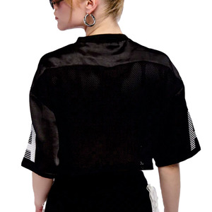 Camiseta Deportiva Corta de Fútbol Americano Personalizada para Mujer, Cuello en V, Malla, Estilo Urbano, Marca Privada, Proveedor de Ropa OEM - Product Image 2