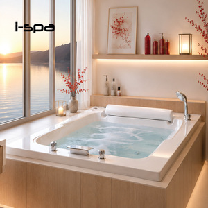 Bañera de Hidromasaje Moderna de Acrílico I-Spa con Sistema de Burbujas y Grifo, 2.0m, para Hotel, Villa y Spa - Product Image 3