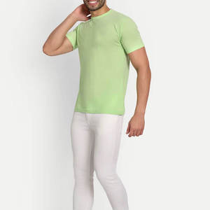T-shirt à manches courtes RICSA INTERNATIONAL pour homme, couleur unie, vert clair, 100 % coton, respirant, pour adulte, teinture unie, idéal pour l'hiver - Product Image 5