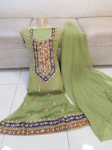 ชุด Gota สำหรับ2022งานแต่งงานผ้าชีฟองซาลวาร์ Kameez จากนักออกแบบปากีสถานสำหรับฤดูร้อน - Product Image 3
