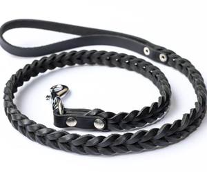 Correa de Cuero Trenzado Genuino para Perro – Negra – Correa de Cuero Hecha a Mano, Resistente y Flexible para Perros Medianos y Grandes - Product Image 3