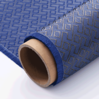 Tissu en fibre de carbone 3K 240G bleu royal à motif en blocs reliés pour panneaux composites décoratifs et garnitures intérieures automobiles